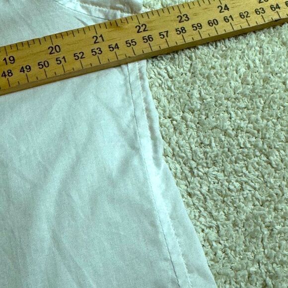 Romi Basha shirt womens one Size white leopard trim Button up Cotton casual top - Picture 9 of 12